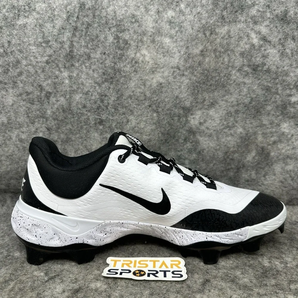 Nike Alpha Huarache Elite 4 Low MCS Baseball Cleats Mens 13 Black FD6255-108